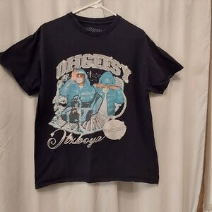 OH GEEZY Graphic Tee in Black with Blue Print